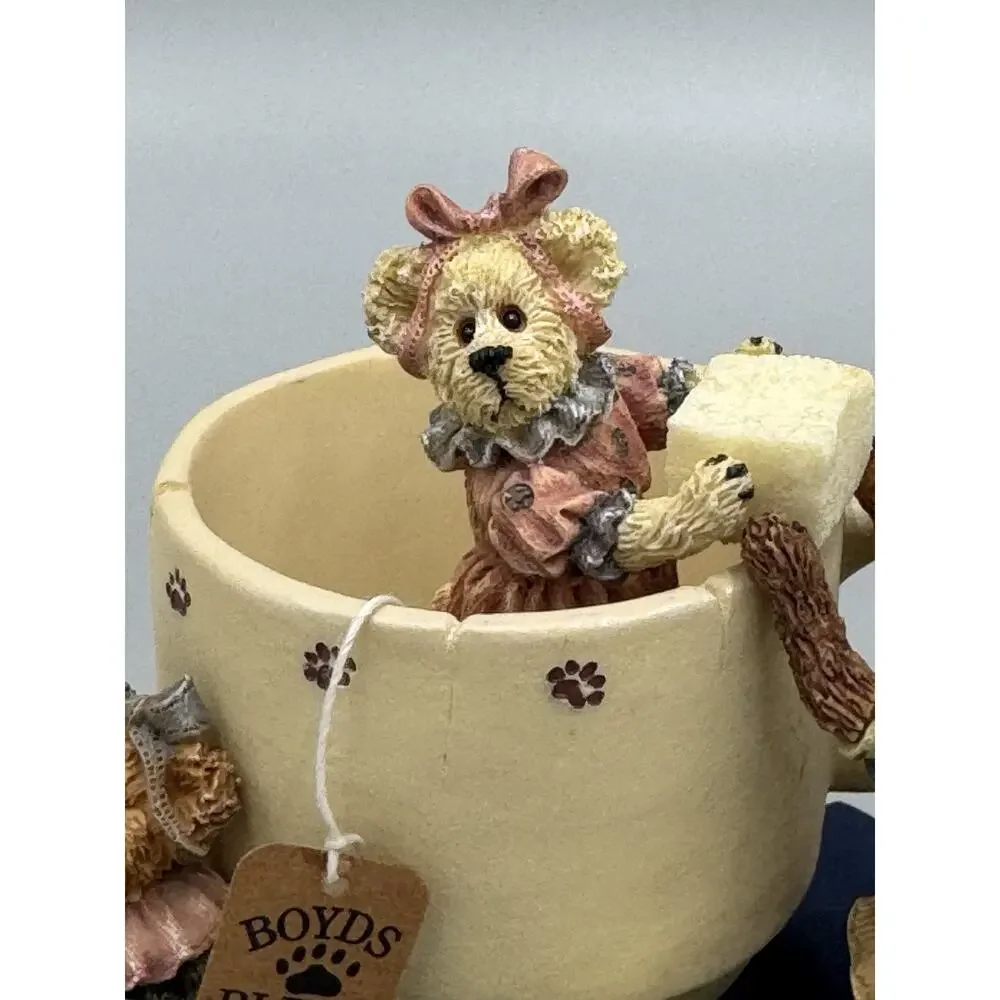 1999 Boyds Bears Prissie, Sissie & Missie Fixin Tea For 3 Bearstone Collection